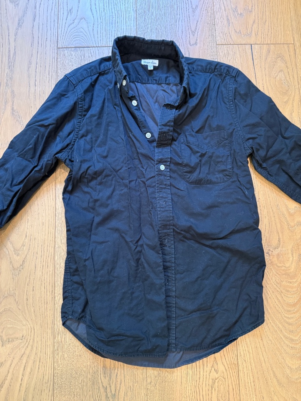 Steven Alan Navy Blue Casual Button-Down Shirt